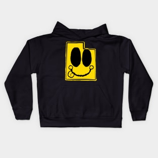 Utah Happy Face with tongue sticking out Kids Hoodie